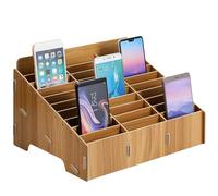 Didiseaon Wooden Cell Phone Storage: Mobile Phone Holder Classroom 30 Grid Desktop Organizer Calculator Holder Storage Box for Office And School Stationery Sundries Management