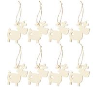 Didiseaon Wooden Christmas Decorations: 30pcs Christmas Reindeer Ornaments Pendants DIY Painting Decor for Xmas Tree Hanging Ornaments Deer and Hollow Star Design Wood for Holiday Home DéCor