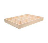 Didiseaon Wooden Desktop Display Box Compartments for Toy Figures and Cosmetics Tabletop Storage Case for Office and Home Organization