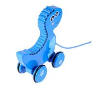 Didiseaon Wooden Dinosaur Pull Along for Cartoon Animal Pulling Cart for Early Educational Play Preschool Crawling and Walking Training Gift for Boys