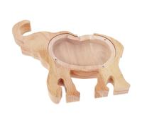 Didiseaon Wooden Elephant Money Box Decorative Piggy Bank Coin Collector for Home Office Creative Animal Shape Savings Pot to Cultivate Financial Skills