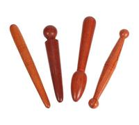 Didiseaon Wooden Foot Massager Roller and Home Use for Traditional Chinese Medicine Massage 4pcs Handheld Massage Tool Made of Brown Wood to Promote Wellbeing and Fatigue