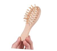 Didiseaon Wooden Hair Brush Cushion Massage Function Natural Beech Paddle Comb for Scalp Care Ergonomic Design for Home and Hotel Use