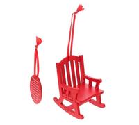 Didiseaon Wooden Mini Rocking Chair Ornament Small Desktop Pendant Decorative Miniature Chair for Xmas Party Home Accessory Aesthetic Decor