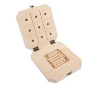 Didiseaon Wooden Montessori Sensory Training Board for Flipping Lid Fine Motor Development Preschool Educational Equipment for Boys and Age Natural Wood Balance and Grip Practice