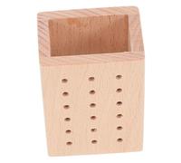 Didiseaon Wooden Nail Drill Bit Storage Block with Slots for Salon Accessories Desktop Organizer Designed for Tidy Nail Workspaces and Easy Maintenance