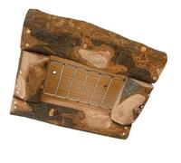 Didiseaon Wooden Rabbit Rack Hay Feeder with Stainless Steel Mesh Bowl, Apple Wood Hay Holder for Guinea Pigs and Bunnies, Less Waste Storage Rack for Small Animal Cages