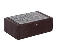 Didiseaon Wooden Recipe Storage Box with Flip Design Lightweight Recipe Card Holder for Desktop Use Sturdy Wood Material for Organising Cards Assorted Style