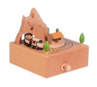 Didiseaon Wooden Rotating Music Box with Roller Coaster Design, Creative Desktop Ornament Melody Box, Gift for ’S Birthday and Valentine’S Day