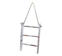 Didiseaon Wooden Towel Rack with Rope Hanging, Retro Vintage Bathroom Storage Rack, Trapezoid Wooden Towel Holder 40x26x5.5cm for Home Bath Organization Random Color
