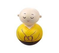 Didiseaon Wooden Tumbler Toy Buddha Monk Figurine Laughing Buddha Statue Mini Zen Monk Statue Tea Sculpture Mini Raleigh Baby Ornament for Desktop Home Office Car Dashboard Ornament Decor