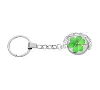 Didiseaon Zinc Alloy Four-leaf Clover Keychain with Unique Rotating Moon Pendant Bag Pendant for Women Cute and Stylish Key Chain Accessory