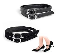 Didiseen 2 Pairs Shoe Straps High Heel Shoelaces Anti-loose and Non-slip Buckles Replacement Shoelace Accessories PU Leather Shoe Belt for Women Girls Sandals