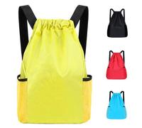 Didiseen Drawstring Bags Waterproof Swim PE Bag Unisex Large Sports String Backpack Oxford Fabric Gym Sack for School Travel Swimming Holidays Climbing Hiking (50x44,Yellow)