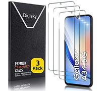 Didisky [ Pack of 3 Tempered Glass Screen Protectors for Samsung Galaxy A34 5G, Screen Protector, Scratch Resistant, 9H Hardness, No Bubbles, High Definition