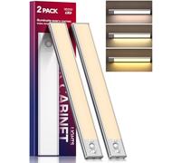 DiDiSky - Rechargeable Lights 3200mAh Battery Operated Under Cabinet Lighting 2 Pack 13 Inch Motion Sensor Lights 3 Colors Indoor