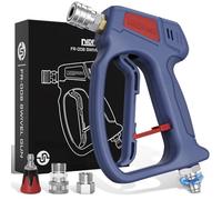 DIDIWASH Swivel Pressure Washer Gun with Smoooth Rotate 3/8" Plug,4500PSI Short Power Washer Gun with 1/4" Socket Adapted to Foam Cannon,Pressure washer Handle Include Spray Nozzle Hose Connector