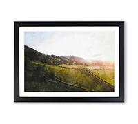 Didling Countryside in West Sussex Painting Framed Print | A2 Black Framed Wall Art | Ready to Hang | Modern Historical Picture | Living Room Bedroom Lounge Office