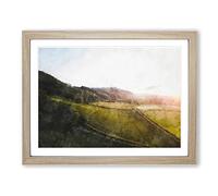 Didling Countryside In West Sussex Painting Modern Art Framed Print | A2 Oak Framed Wall Art | Ready to Hang | Modern Historical Picture | Living Room Bedroom Lounge Office