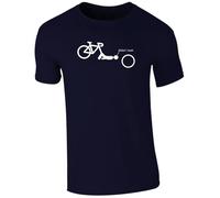 Didn't Hurt White Design Cycling T-Shirt, Funny Cyclist Bike Tee, 100% Cotton Crew Neck, Unisex Regular Fit- Navy (Size-M)