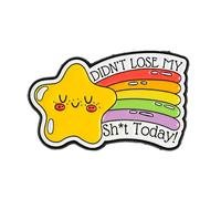 Didn't Lose My Sh*t Today Funny Star Pin Brooch, Rude Humor Enamel Pin, Gift For Sarcastic Sassy Friend Coworker, Rainbow Brooches, Swear Word Lapel Badge, Sarcasm Accessories