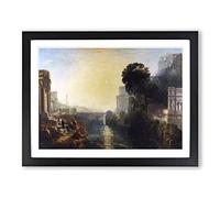 Dido Building Carthage By Joseph Mallord William Turner Classic Painting Framed Print | A4 Black Framed Wall Art | Ready to Hang | Classic Cityscape Picture | Living Room Bedroom Lounge Office