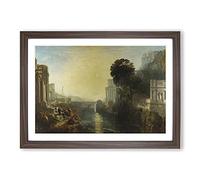 Dido Building Carthage by Joseph Mallord William Turner Framed Print | A2 Walnut Framed Wall Art | Ready to Hang | Modern Cityscape Picture | Living Room Bedroom Lounge Office