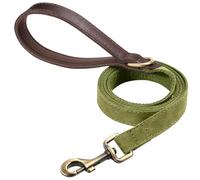 Didog Leather Dog Leash for Small Dogs 4.5ft, Soft Padded Handle Faux Leather Dog Leashes for Medium Dogs, Walking and Training Leashes for Large Dogs,Olive Green