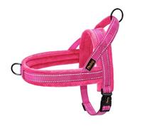 Didog Soft Flannel Padded Dog Vest Harness, Escape Proof/Quick Fit Reflective Dogs Strap Harness,Easy for Training Walking,Hot Pink L Size