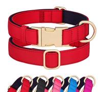 Didog Waterproof Nylon Dog Collar Soft Padded, Durable Dog Collars with Quick Released Metal Buckle, Lightweight and Breathable Dog Collar for Large Medium Small Dogs, Red, L