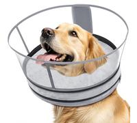 Didopet Sponge Dog Cone After Surgery, No Inflation Required Dog Donut Collar to Stop Licking, Inflatable Cone Alternatives for Medium Pets, Soft Recovery Collar with Protective Shield (Grey, M)