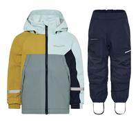 Didriksons Pilvi/Dusk rain suit, junior, yellow/blue