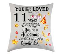 Didsbfsd Gifts for 11th Birthday Cushion Cover Birthday Decorations Gifts for Son Daughter Aged 11 Decoration Cushion Cover Gift Inspirational Birthday Gift