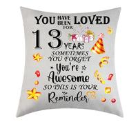 Didsbfsd Gifts for 13th Birthday Cushion Cover Inspirational Birthday Gift Decoration Cushion Cover Gift Birthday Decorations Gifts for Son Daughter Aged 13