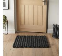 Didsbury Braided Rope Doormat Rug for Home Entry Entrance Balcony Conservatory Kitchen Hallways Dirt Mud Scraping Hand Woven Reversible Floor Mat Doormat Charcoal 45x75 cm (1'5"x2'5")
