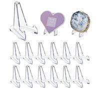 DIDUDIDU 15Pcs Acrylic Card Display Stand, Mini Trading Card Stand, Clear Easel Holder, Stable Easel Stand for Display Tite Coins, Pocket Watches, Challenge Medals, Photos, Postcards-- 2.75 Inch Tall