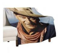 DIDUOMAN John Wayne American Movie Old Actor Poster Flannel Blanket for Couch Sofa Fleece Throw Blankets 300GSM Bed Room Decor All Season Use 50"x60"