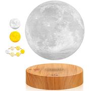 DIDWI Levitating Moon Lamp, Floating 3D Moon Light Spinning LED Moon Magnetic Levitation Night Lights for Room Office Decoration Cool Gifts (3 Colors)