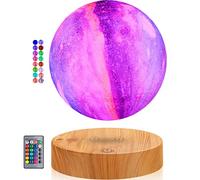 DIDWI Levitating Moon Lamp, Floating 3D Moon Light Spinning LED Moon Magnetic Levitation Night Lights for Room Office Decoration Cool Gifts (Galaxy 16 Colors)