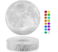 DIDWI Magnetic Levitating Moon Lamp Rotating Floating Moon Lamp Night Light 16 Colors Moon Levitating Decorative Lamp for Room, Office