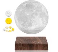DIDWI Magnetic Levitating Moon Light Lamp, Floating and Spinning 3D Printing Moonlight Lamp, Touch Control 3 Colors LED Moon Night Lights for Home Decor, Unique Holiday Gifts