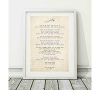 Didymus Co Queen - Love Of My Life - Song Lyric Art Poster Print (UNFRAMED) - Sizes A4 A3 (A4 Framed With Mount (WHITE))