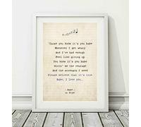 Didymus Co Styx - Babe - Song Lyric Art Poster Print (UNFRAMED) - Sizes A4 A3 (A4 Framed With Mount (WHITE))