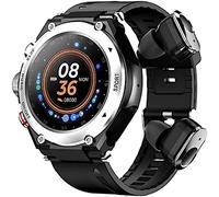 DIE 2 In 1 Smart Watch With Earbuds,Smart Watch Built-in Bluetooth Earbuds Speaker,Fitness Tracker Watch,Speaker,Recording,Body Thermometer,Silver,Constructive23