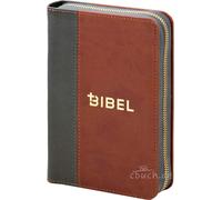 Die Bibel - Schlachter 2000 - Miniaturausgabe (PU-Einband, grau/brau (Paperback)