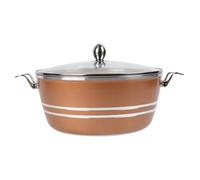 Die Cast Aluminium Stockpot with lid Non-Stick Cooking Pot for Soups Stews (Copper, 32cm - 9.5L)