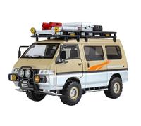 Die-cast car models 1:24 For Alloy Car Model Sound And Light Off-road Vehicle Bus Camper Desktop Ornaments Alloy car models(Yellow Original box)