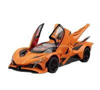 Die-cast car models 1:24 For Apollo IE EVO Alloy Model Die-cast Car Door With Sound And Light Pull-back Front Wheel Steering Alloy car models(EVO Orange)