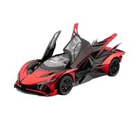 Die-cast car models 1:24 For Apollo Project EVO Sports Car Electroplating Model Sound And Light Supercar Model Scale model car(Plating EVO Red)