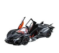 Die-cast car models 1:24 For Apollo Project EVO Sports Car Electroplating Model Sound And Light Supercar Model Scale model car(EVO Black)